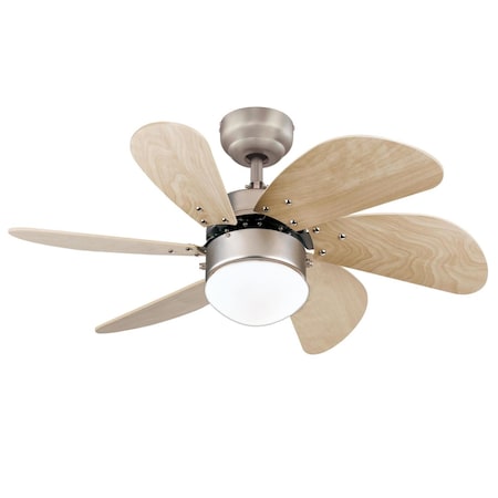 Westinghouse Turbo Swirl 30" 6-Blade Aluminum Indoor Ceiling Fn w/Dimmable LED Lght 7224000
